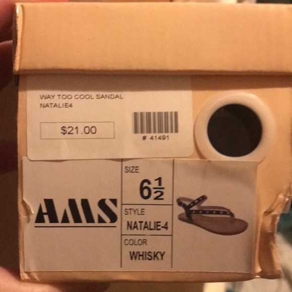 sandals, brand new in box. AMS NATALIE4, color is Whisky. - Picture 9 of 9